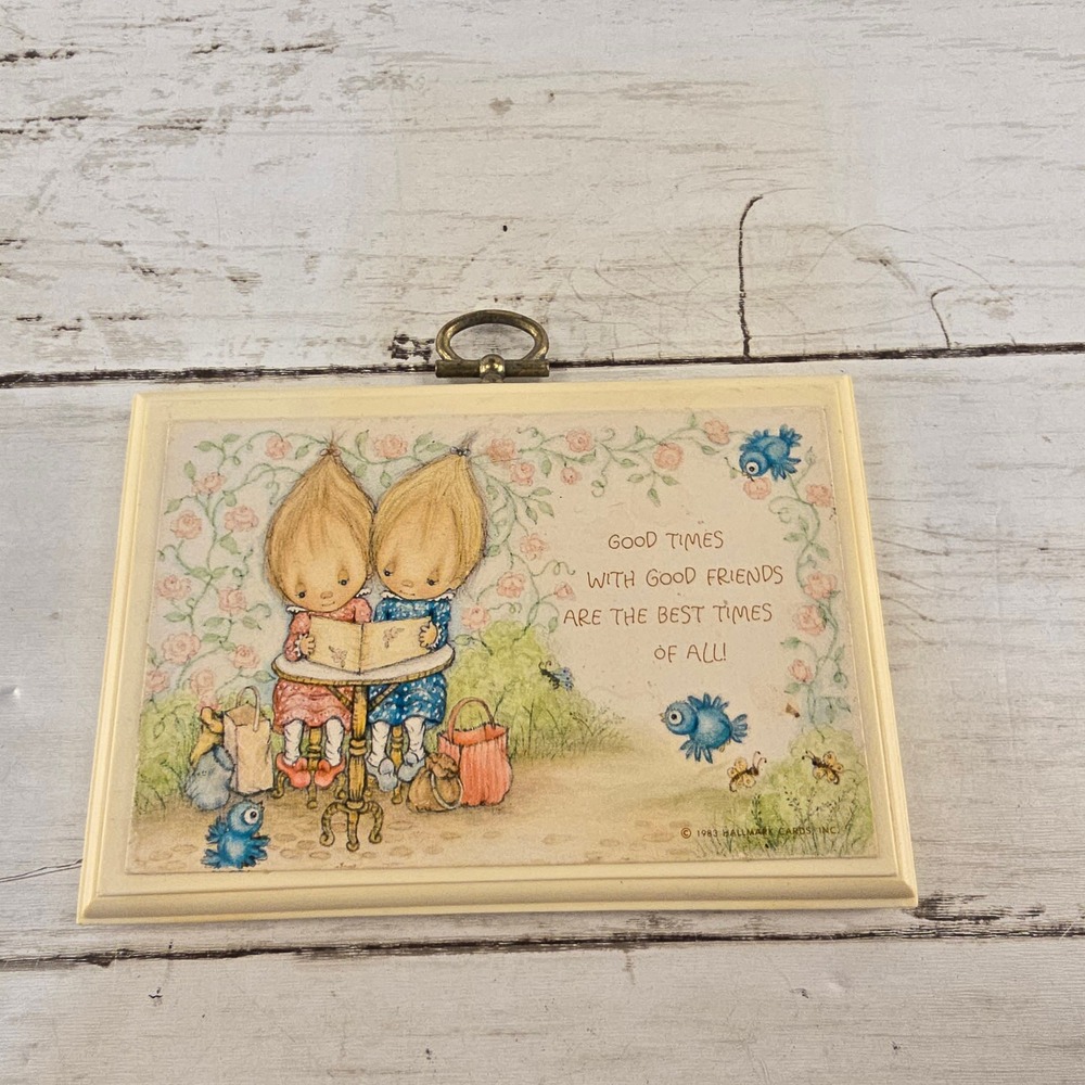 Vintage 1983 Hallmark Plaque Good Times With Good Friends Wall Decor DE9046